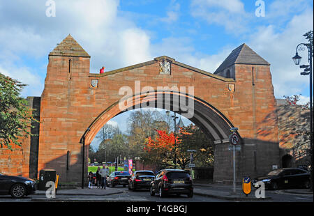 New Gate in the city walls, Chester. Stock Photo