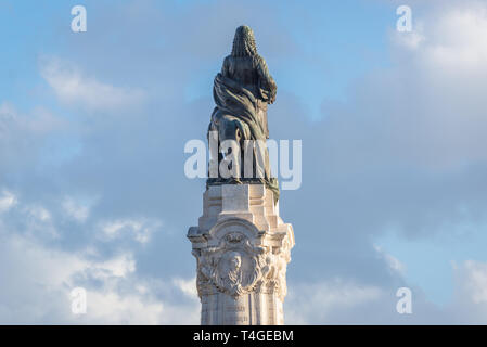 Statue of Sebastiao Jose de Carvalho e Melo, 1st Marquis of Pombal at Marquis of Pombal Square in Lisbon, Portugal Stock Photo