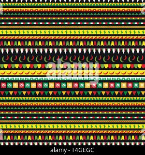 Cinco de Mayo seamless pattern with a traditional ornament. Mexican ethnic, tribal endless background, texture. Vector illustration. Stock Vector