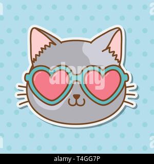 cats with heart icon cartoon vector illustration graphic design Stock  Vector Image & Art - Alamy