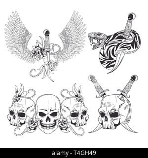 Tattoo old school drawing Stock Vector