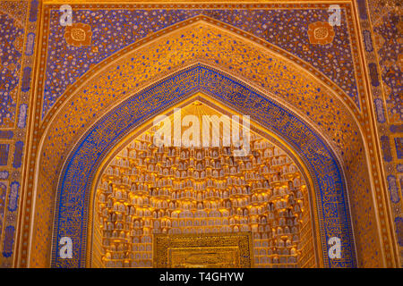 Internal view of Al-Aqsa Mosque, Jerusalem. Built in 691, where Prophet Mohamed ascended to heaven on an angel Stock Photo