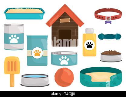 pet shop set icons vector illustration design Stock Vector