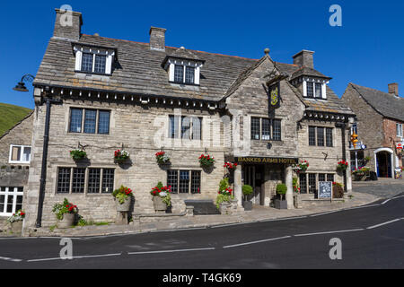 Bankes Arms Hotel in Corfe Castle, Dorset, UK. Stock Photo