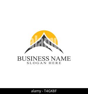 mountain logo template, abstract business logo, isolated on white background. Stock Vector