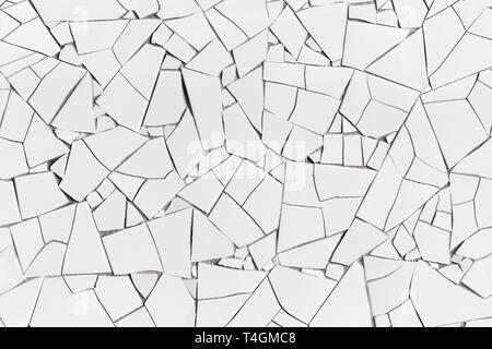 Seamless decorative white mosaic pattern, geometric wall tiling. Background photo texture Stock Photo