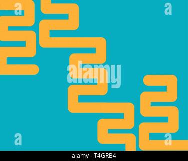 the pattern of colored lines of yellow zigzags on a blue background, a dynamic image, element for designer, jewelry, printing, textiles, screen saver Stock Vector