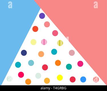 pattern colored triangles circles on white background, vivid image, element for designer, decoration, printing, textile, screensaver Stock Vector