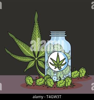 Cannabis medical cartoons Stock Vector