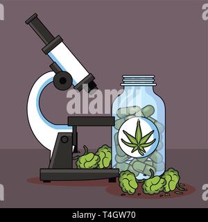 Cannabis medical cartoons Stock Vector