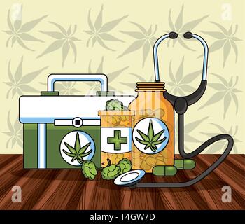 Cannabis medical concept Stock Vector