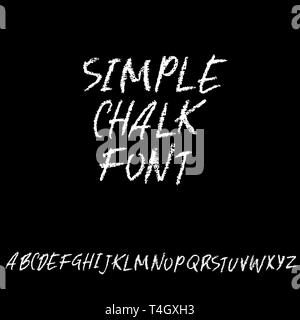 Chalk textured font. Grunge script on chalkboard. Vector calligraphy illustration. Stock Vector