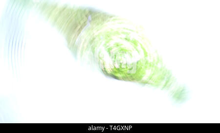 Abstract blurry circular motion of green colors, on white background Stock Photo