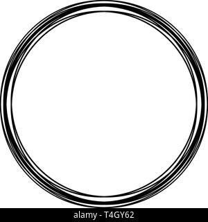 Random circles with hand-drawn, sketch, scribble feel. Abstract circles Stock Vector