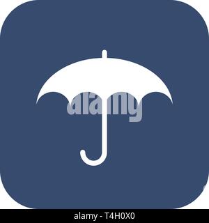 Umrella icon, flat design on dark background. Stock Vector