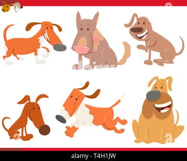 Cartoon Illustration of Dogs Pet Animal Characters Big Set Stock Vector ...