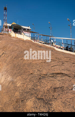 Vertical view of the Rock fort temple in Trichy, India. Stock Photo