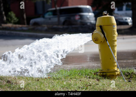 Fire Safety Hydrant Maintenance Open Water Flow Street Gushing Stock Photo