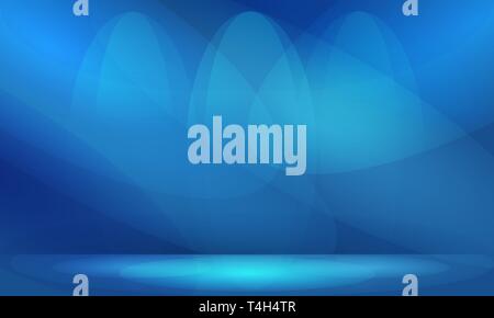 Abstract background backdrop template blue color with spot lighting shading with copy space for banner Stock Vector