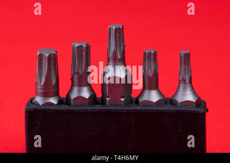 five bits for screwdriver Stock Photo