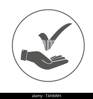 Checkmark On Hand Icon Vector Illustration Eps10 Stock Vector
