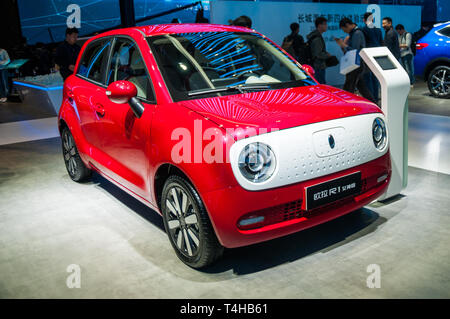 Great Wall Ora R1 EV small car unveiled at the 2019 Shanghai Auto Show. Stock Photo