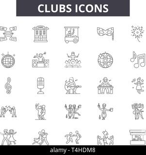 Business clubs line icons, signs set, vector. Business clubs outline ...