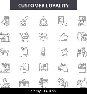 consumer loyality line icon, outline symbol, vector illustration ...