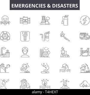 Natural disasters icons set, outline style Stock Vector Image & Art - Alamy