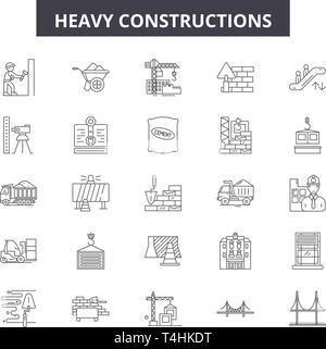 Constructions line icons collection. Architecture, Building, Renovation ...