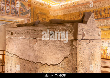 Luxor, Egypt - September 11, 2018: Tomb KV2 in the Valley of the Kings is the burial place of Ramesses IV Stock Photo