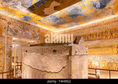 Luxor, Egypt - September 11, 2018: Tomb KV2 in the Valley of the Kings is the burial place of Ramesses IV Stock Photo