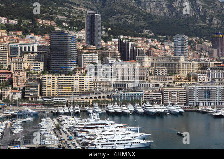 Port Hercule, Harbor, Monte Carlo, Monaco, Cote d Azur, Mediterranean, Europe Stock Photo