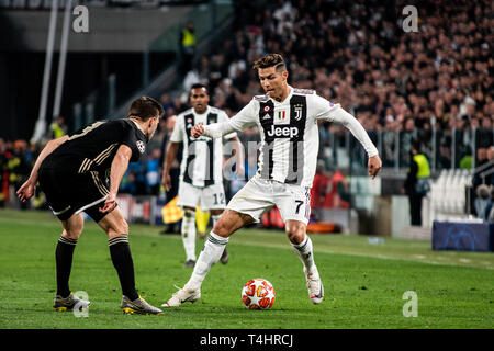 Cristiano Ronaldo of Juventus during the Champions League, football match: Juventus  FC vs Ajax. Ajax won 1-2 at Allianz Stadium, in Turin, Italy, 16th Stock  Photo - Alamy