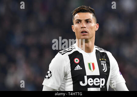 Turin, Italy. 16th Apr, 2019. Soccer: Champions League, knockout round, quarter-finals, second leg, Juventus Turin - Ajax Amsterdam. Cristiano Ronaldo of Juventus. Credit: Antonio Polia/dpa/Alamy Live News Stock Photo