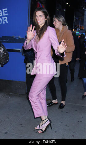 New York, USA. 16th Apr 2019. Lake Bell at Good Morning America to talk her new series Bless This Mess in New York New York, USA. 16th Apr 2019. Credit:Credit:RW/MediaPunch Credit: MediaPunch Inc/Alamy Live News Stock Photo