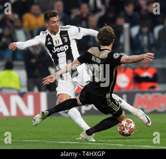 Cristiano Ronaldo of Juventus during the Champions League, football match: Juventus  FC vs Ajax. Ajax won 1-2 at Allianz Stadium, in Turin, Italy, 16th Stock  Photo - Alamy