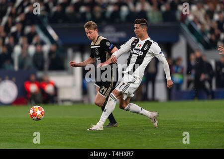 Cristiano Ronaldo of Juventus during the Champions League, football match: Juventus  FC vs Ajax. Ajax won 1-2 at Allianz Stadium, in Turin, Italy, 16th Stock  Photo - Alamy