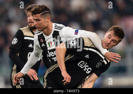 Cristiano Ronaldo of Juventus during the Champions League, football match: Juventus  FC vs Ajax. Ajax won 1-2 at Allianz Stadium, in Turin, Italy, 16th Stock  Photo - Alamy