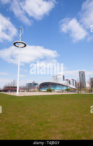 London aquatics centre , Queen Elizabeth Olympic Park, Stratford, London, England, United Kingdom. Stock Photo