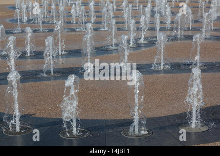Fountains in the Queen Elizabeth Country Park, Stratford, London, England, United Kingdom. Stock Photo