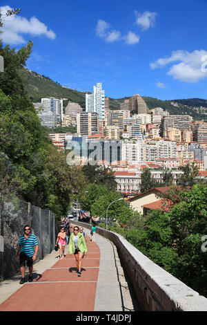 View of Monte Carlo from Monaco-ville, the Rock, Monaco, Europe Stock Photo