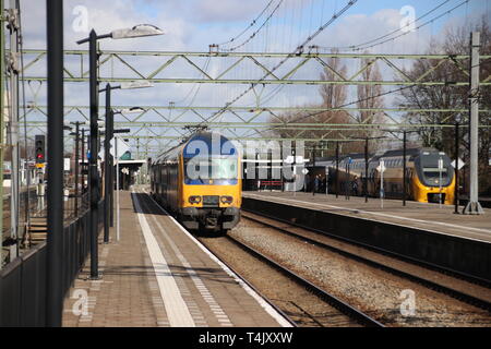 DAZ intercity double decker train at the trainstation of Den Haag Laan van NOI in the Netherlands Stock Photo