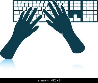 Typing icon. Shadow reflection design. Vector illustration. Stock Vector