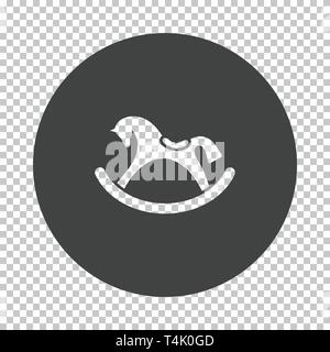 Rocking horse icon. Subtract stencil design on tranparency grid. Vector illustration. Stock Vector