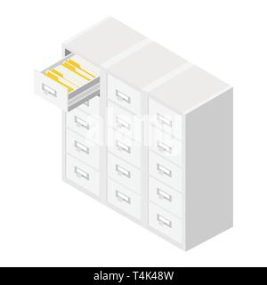 Library or archive reference card catalog. Database, knowledge base concept Stock Vector