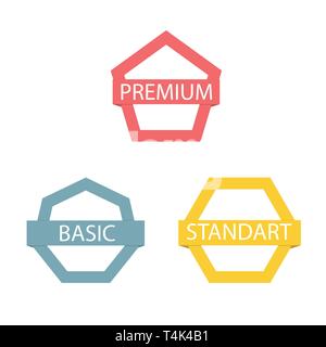 Design template for pricing table for website with different subscription plans for businesses - basic, standard and premium Stock Vector