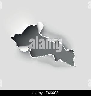 Hole torn in ripped paper on white Stock Vector