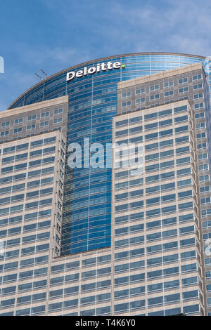 Deloitte building in Downtown Los Angeles - CALIFORNIA, USA - MARCH 18, 2019 Stock Photo