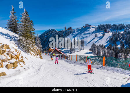 Ski slope in Poiana Brasov, Romania Stock Photo
